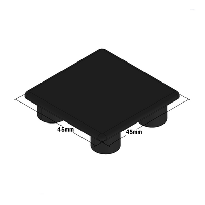 60-010-1 MODULAR SOLUTIONS POLYAMIDE PART<br>END CAP 45MM X 45MM BLACK